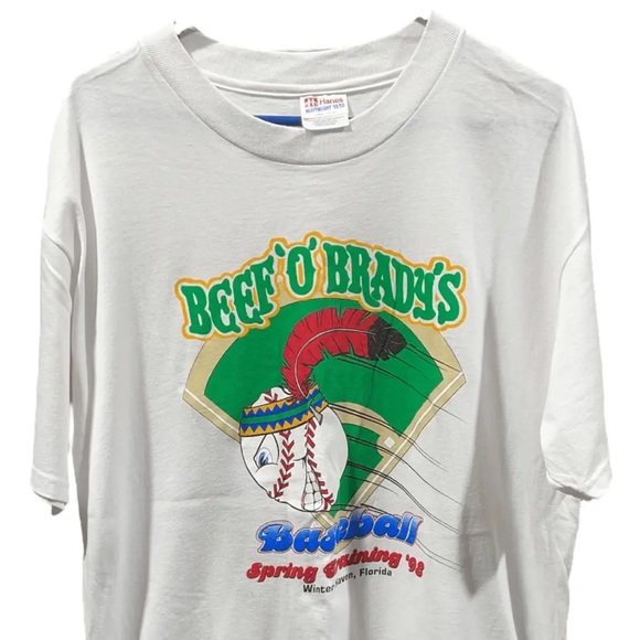 Hanes Vintage Men's White Beef O Brady's Baseball Spring Training T-shirt Large - Picture 3 of 11